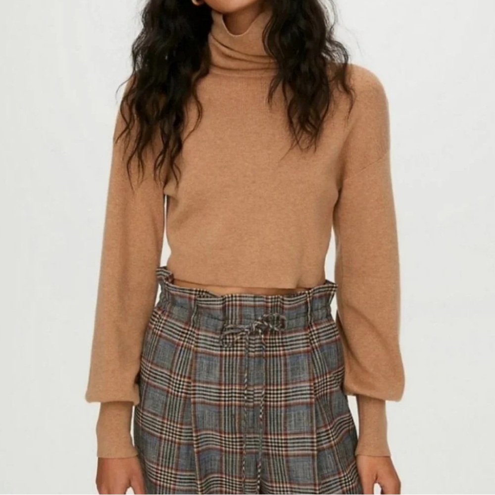 Aritzia | Wilfred | Rebecca Turtleneck Cropped Sweater Merino Wool Cotton Size S